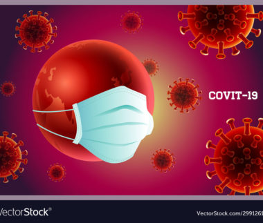 Earth,  Coronavirus, Covit -19, Wuhan, Danger, mask, vector Illustration.